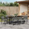 vidaXL Garden Dining Set 9 pcs Grey Powder-Coated Steel