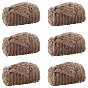 vidaXL Throw Blankets 6 pcs Camel 270 x 240 cm 10.34 kg Fleece