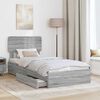vidaXL Storage Bed Grey Sonoma 100 x 200 cm Engineered Wood