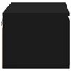vidaXL Wall-mounted Bedside Cabinet with LED Lights Black