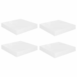 vidaXL Floating Wall Shelves 4 pcs High Gloss White 23x23,5x3,8 cm MDF