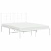vidaXL Metal Bed Frame without Mattress with Headboard White 135x190cm