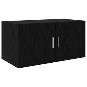 vidaXL Wall Cabinet Black oak 80 x 42.5 x 40 cm Engineered wood