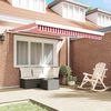 vidaXL Retractable Awning Red and White 300 x 250 cm Fabric and Metal