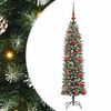 vidaXL Artificial Slim Christmas Tree Green and white 120 cm