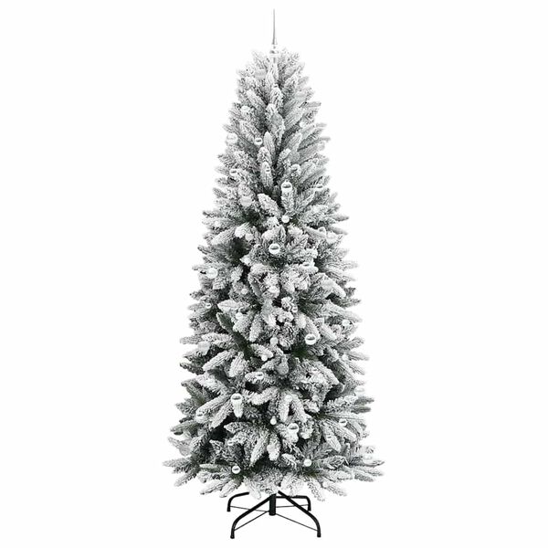 vidaXL Artificial Christmas Tree with 300 LEDs with Stand White 240 cm