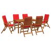 vidaXL 7-Piece Garden Dining Set Natural Solid Acacia Wood