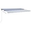 vidaXL Freestanding Manual Retractable Awning 500x300 cm Blue/White