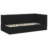 vidaXL Corner Bed Frame with Headboard Black 80 cm x 200 cm Velvet
