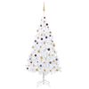 vidaXL Artificial Pre-lit Christmas Tree with Ball Set White 240 cm