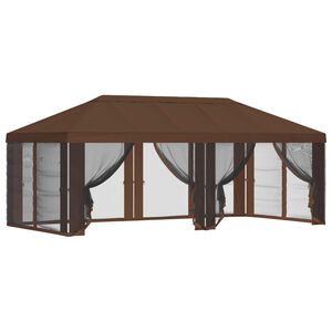 vidaXL Gazebo Cover with Sidewalls Brown 600.5 x 300.5 cm Polyester