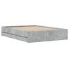 vidaXL Bed Frame with Drawers without Mattress Concrete Grey 135x190 cm Double