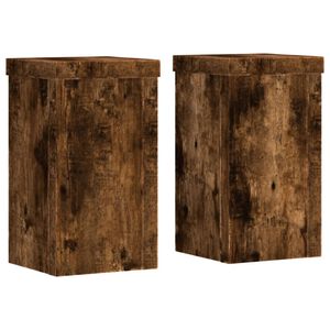 vidaXL Plant Stand 2 pcs Smoked Oak 10 x 10 x 18 cm Engineered Wood