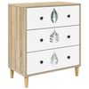 vidaXL Chest of Drawers HANAU Green leave print 66 x 36.5 x 75 cm