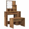 vidaXL Dressing Table Set with LED Old Wood Engineered Wood