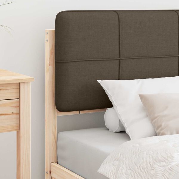 vidaXL Bed Frame with Upholstered Headboard Taupe 90 x 200 cm