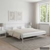 vidaXL Bed Frame without Mattress with Headboard White 160x200 cm Metal