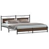 vidaXL Metal Bed Frame without Mattress Brown Oak 200x200 cm