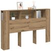 vidaXL Headboard Cabinet Artisan Oak 160x18.5x103.5 cm Engineered Wood
