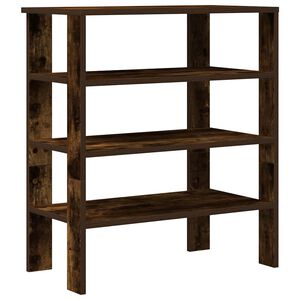 vidaXL Shoe Rack Smoked Oak 61x32x70 cm Engineered Wood