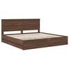 vidaXL Bed Frame with Drawer Brown Oak 200 x 200 cm Engineer Wood