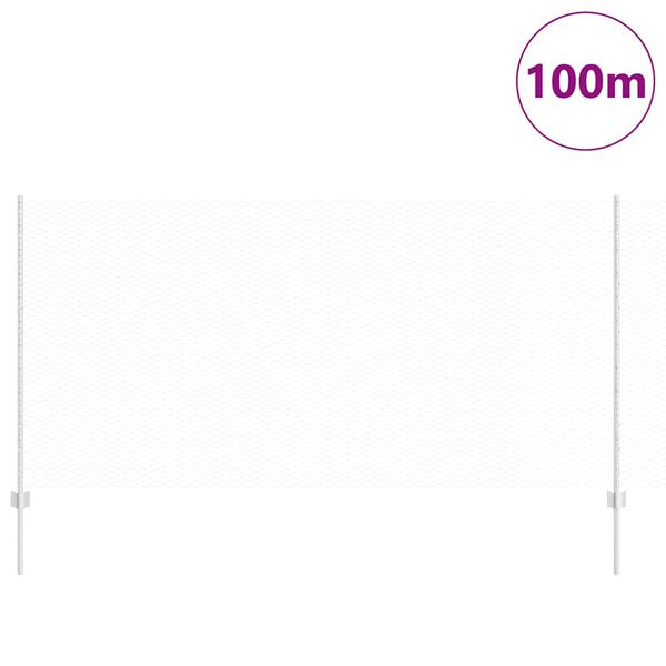 vidaXL Fence with Post Silver 1.2 x 100 m Steel