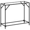 vidaXL Console Table with Transparent Glass Top 98x35x81 cm Steel
