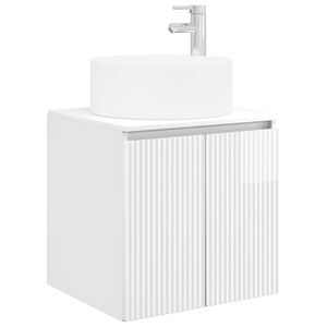 vidaXL Wall-mounted Sink Vanity High Gloss White 49.5 x 44.5 x 65.5 cm