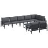 vidaXL Garden Sofa Set 9 pcs Black Steel