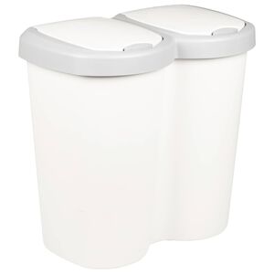 vidaXL Garbage Bin White 49.5 x 30 x 46.5 cm PP