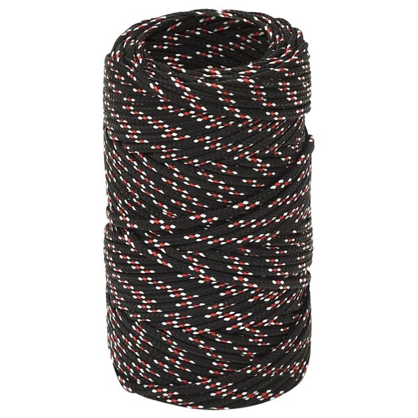 vidaXL Boat Rope Black 2 mm 250 m Polypropylene