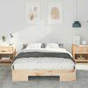 vidaXL Floor Bed Frame with Storage Brown 135 x 190 cm Solid pine wood