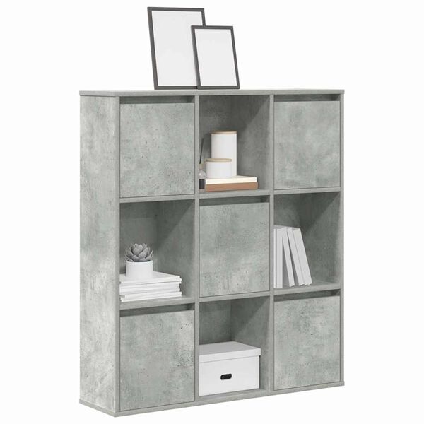 vidaXL Bookcase Concrete Grey 89x24x101.5 cm Engineered Wood