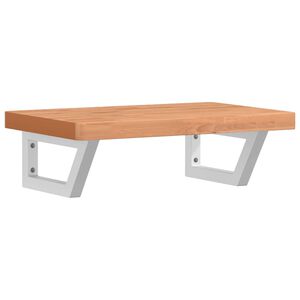 vidaXL Basin Shelf Wall Mounted Steel and Solid Wood Beech