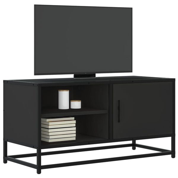 vidaXL TV Cabinet Black 80x34.5x40 cm Engineered Wood and Metal