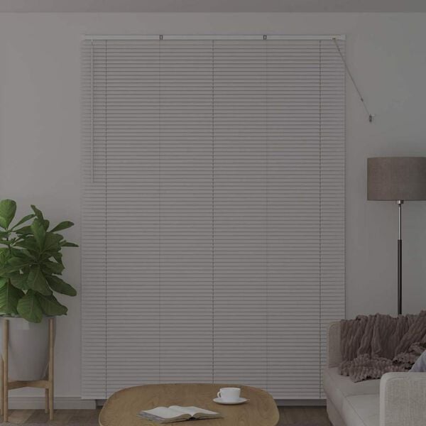 vidaXL Window Blind with Curtains Manual White Aluminium