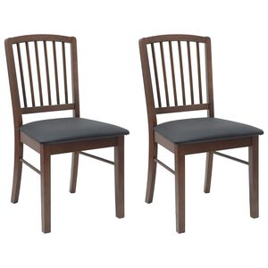 vidaXL Dining Chairs 2 pcs Solid Rubber Wood Light Brown