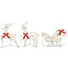 vidaXL Christmas Reindeer with sleigh 3 pcs 140 LEDs Warm White