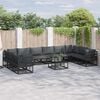 vidaXL Garden Sofa Set with Cushion 10 pcs Black Aluminium