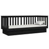 vidaXL Day Bed without Mattress Black 90x190 cm Single Solid Wood Pine