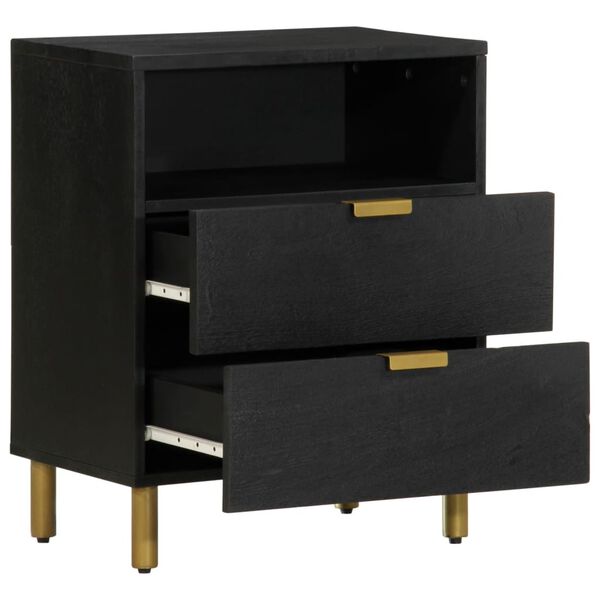 vidaXL Bedside Cabinet Black 50x33x62 cm Engineered Wood