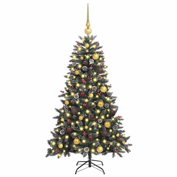 vidaXL Artificial Christmas Tree with 150 LEDs with Stand Green 150 cm