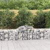 vidaXL Arched Gabion Baskets 15 pcs 200x50x60/80 cm Galvanised Iron