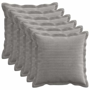 vidaXL Cushion Cover 6 pcs HOUTEN Light Grey 40 x 40 cm Corduroy