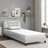vidaXL Bed Frame with LED without Mattress "Hvar" White 90x190 cm