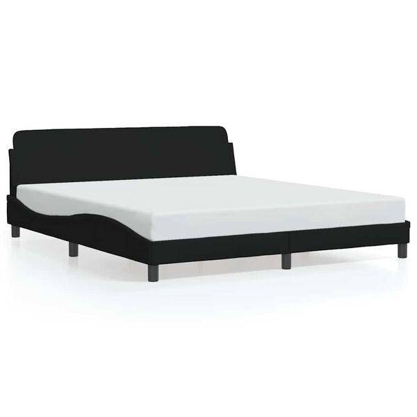 vidaXL Bed Frame "Dover" Black 180x200 cm Super King Fabric