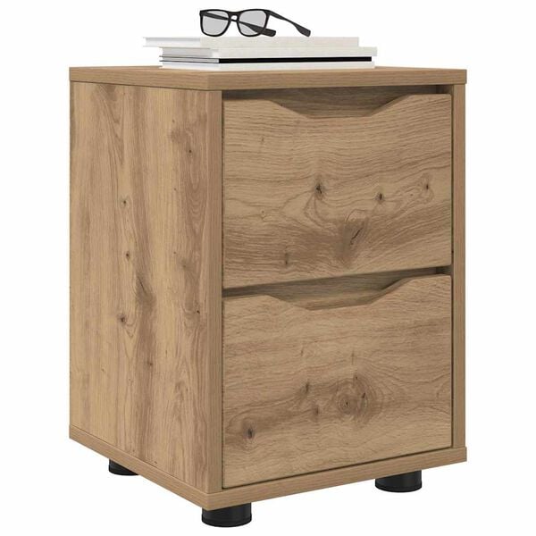 vidaXL Bedside Table Artisan Oak 30.5 x 30 x 43 cm Engineered Wood
