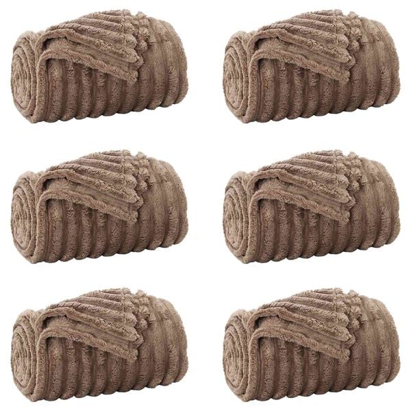 vidaXL Throw Blankets 6 pcs Camel 150 x 130 cm Fleece