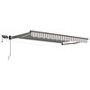 vidaXL Manual Retractable Awning with LEDs Light Grey and White