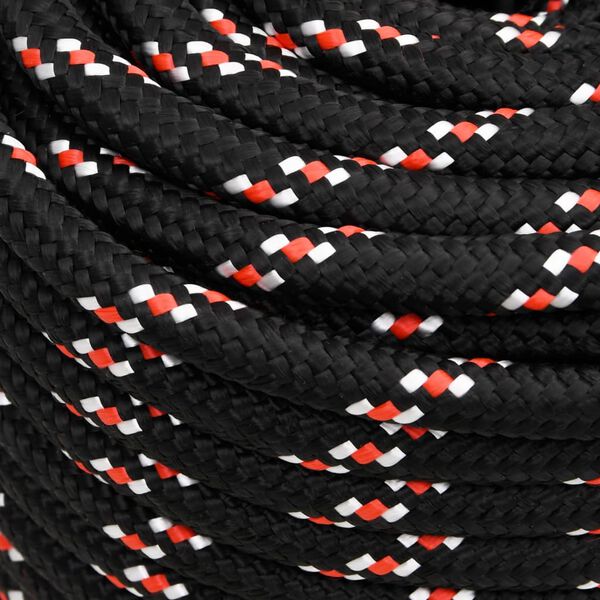 vidaXL Boat Rope Black 18 mm 100 m Polypropylene